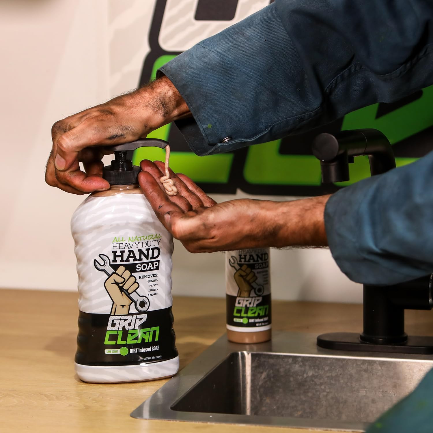 Grip Clean Heavy Duty Hand Cleaner for Mechanics – Natural Pumice & Clay-Infused