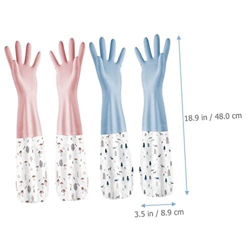 Washing Gloves Kitchen Long Waterproof Dish Cleaning Gloves Rubber Latex Protect