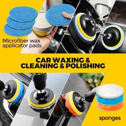 Holikme 22Pack Drill Brush Attachments Set,Scrub Pads & Sponge, Buffing Pads,…