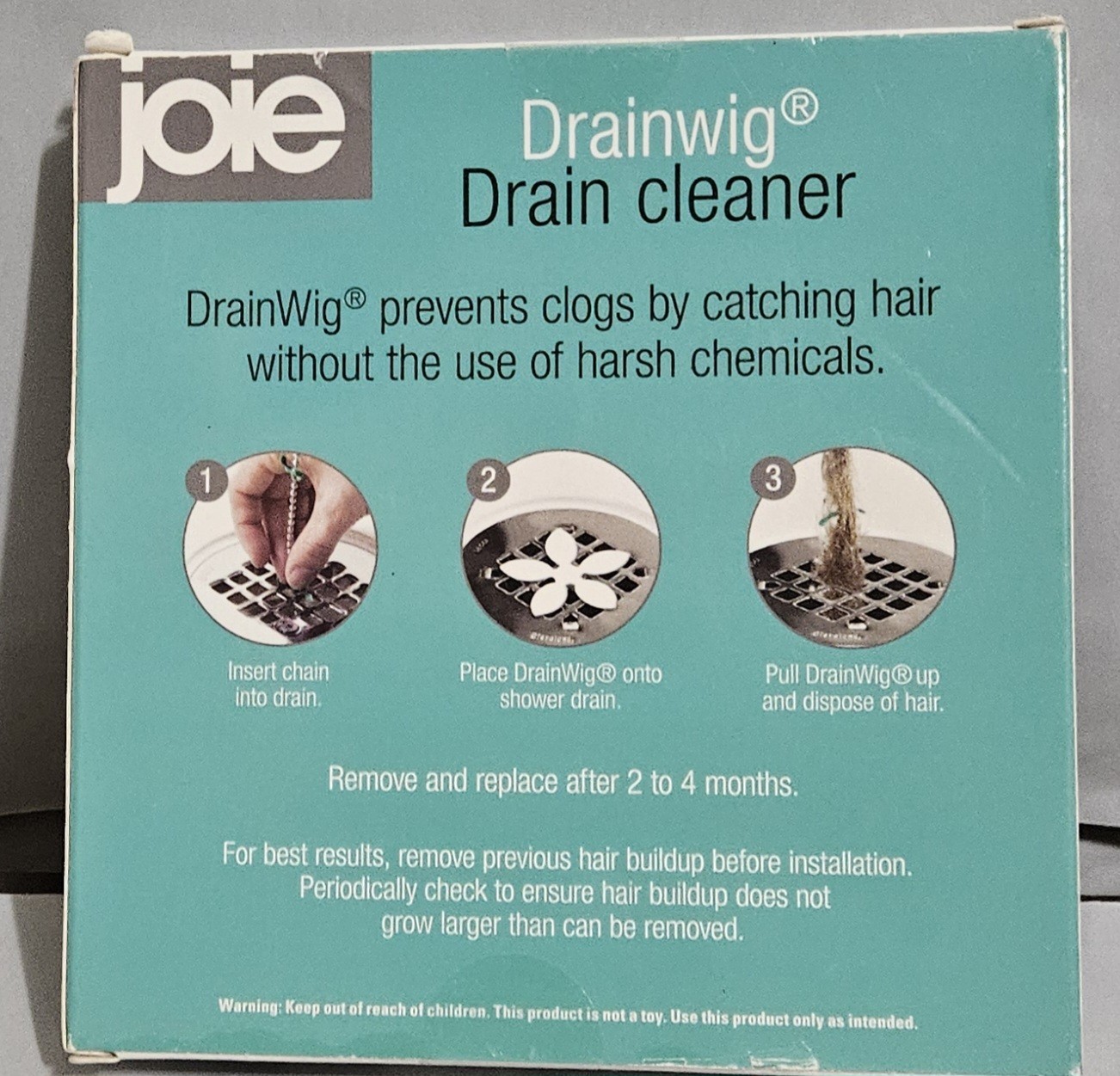 Jolie Drainwig Drain Cleaner 2 pc New in Box Stainless Steel