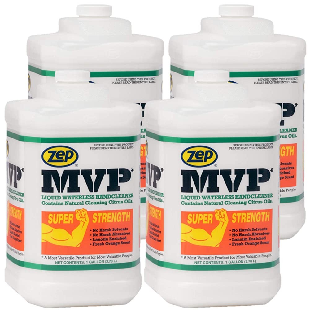 Zep MVP Waterless Hand Cleaner 128 oz (Case of 4) – Super Strength Formula