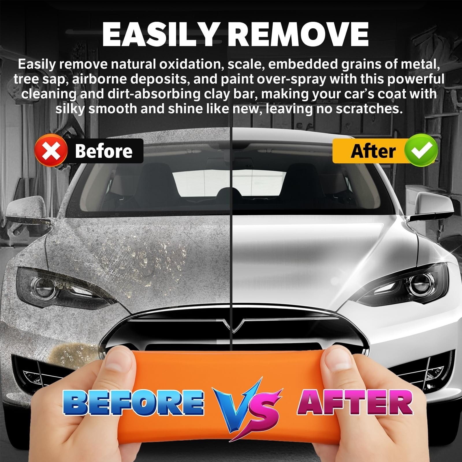 XPERTCHEMY Car Clay Bar Cleaner Kit – 4 Pack 400g No Scratch