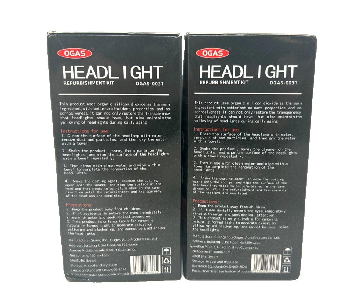 OGAS Headlight Cleaning Kit, (2 Packs)