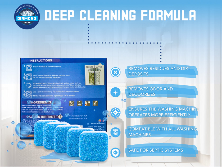 Deep Cleaning Washing Machine Tablets – HE Front Loader & Top Load Washer