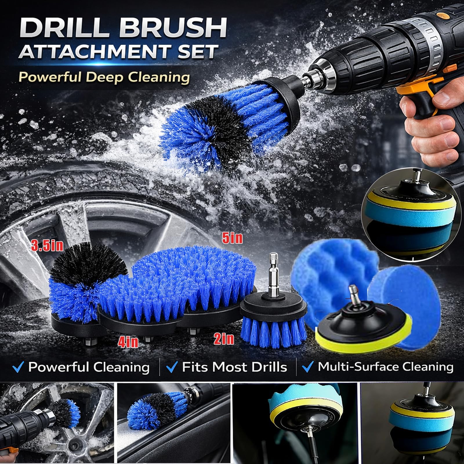 26Pcs Car Detailing Kit, Car Detailing Brush Set, Auto Detailing Drill Brush …