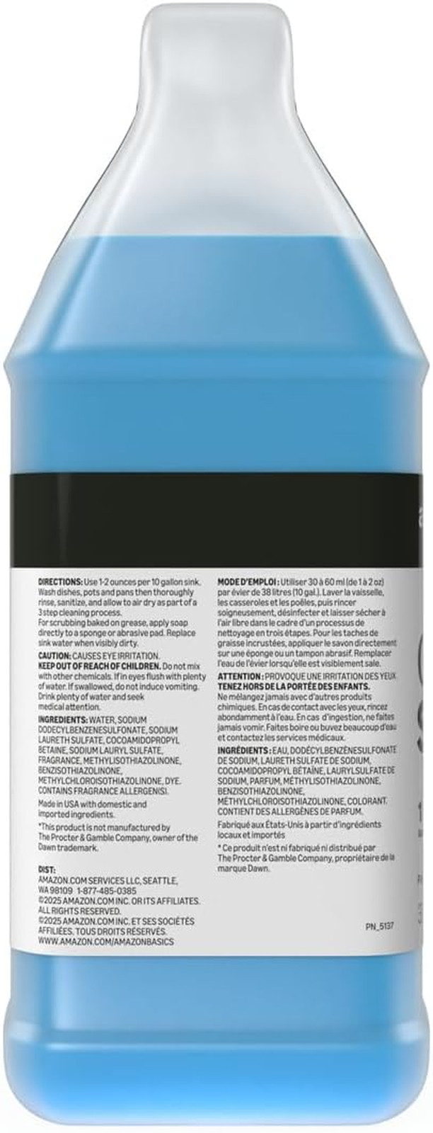 Commercial Liquid Dish Soap, Long-Lasting Suds, Concentrated Formula, 1 Gallon,