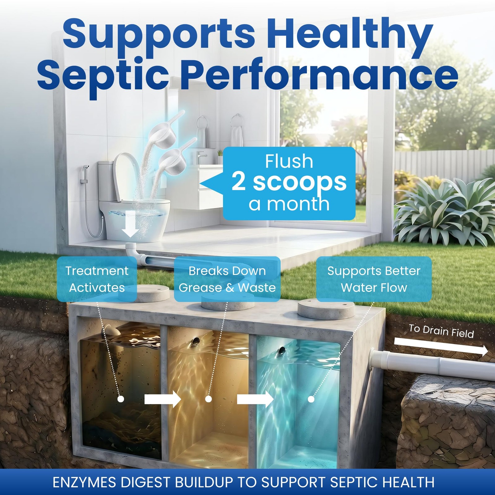 Septic Tank Treatment 1 lb, Up to 15 Treatments | 1 Year Supply – Septic Tank…