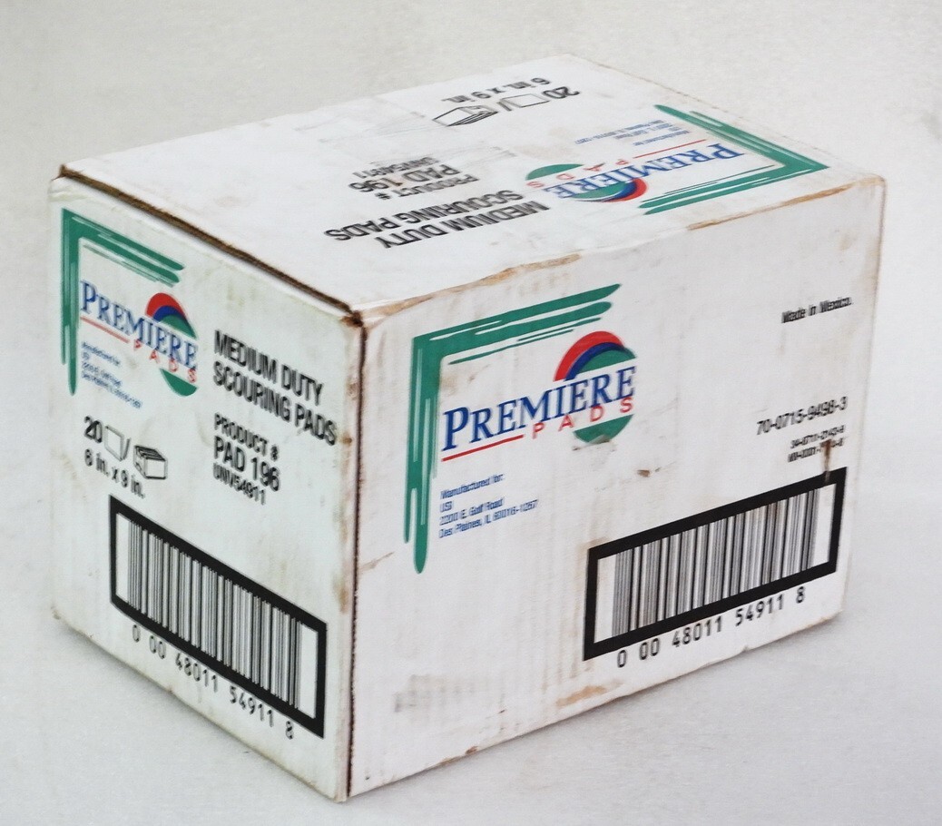NOS PREMIRE PADS 6 IN.X9 IN. MEDIUM DUTY SCOURING PADS PRODUCT PAD 196 UNV54911