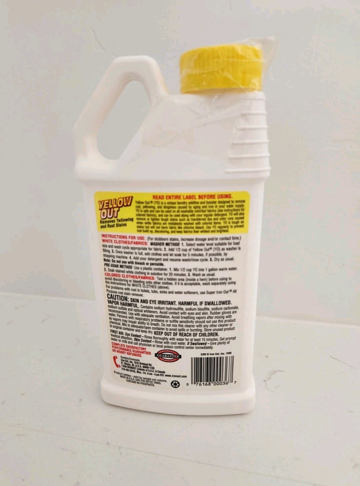 Yellow Out By Iron Out Removes Rust & Yellowing Laundry Stains 1 Lb 2 Oz New Old