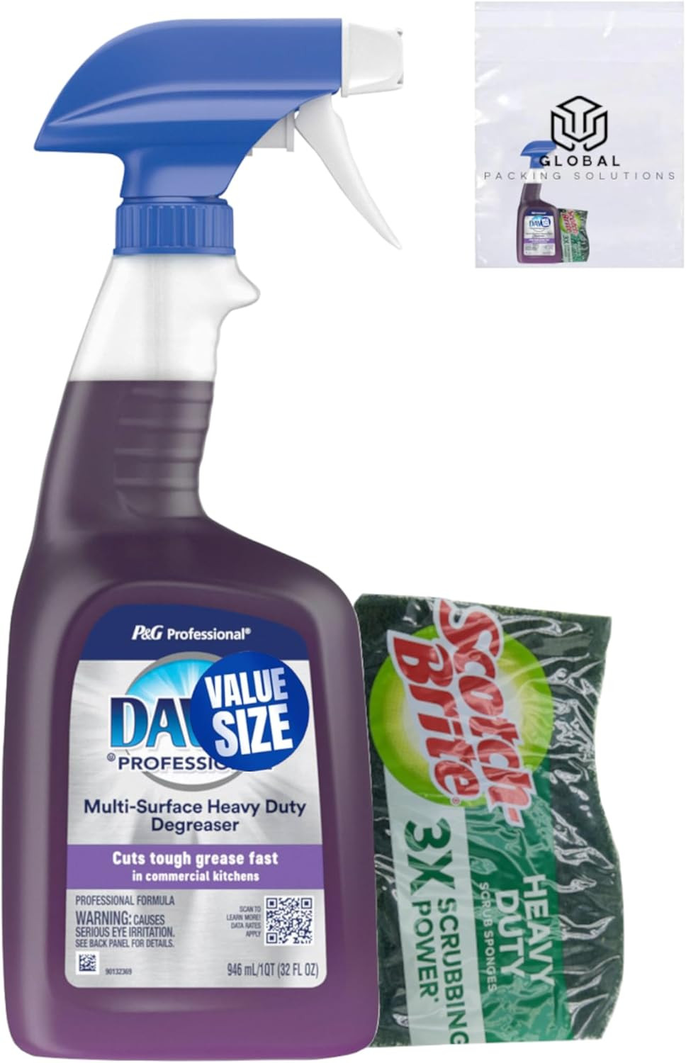 Dawn Professional Multi-Surface Heavy Duty Degreaser Spray 32 Fl Oz Bundled with