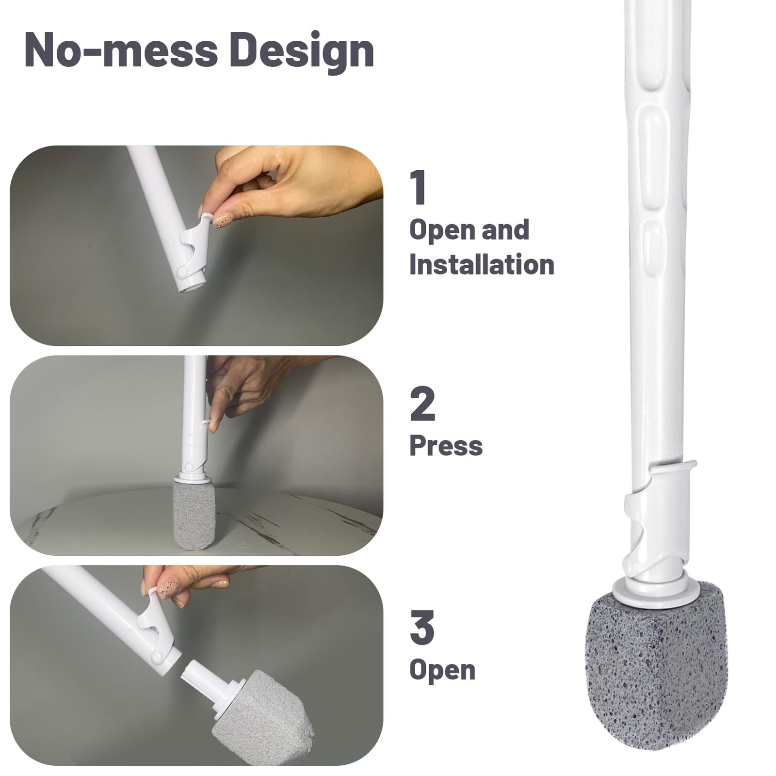 Pumice Toilet Bowl Cleaner Brush Scrubber Hard Water Stains Replacement 5 Pack