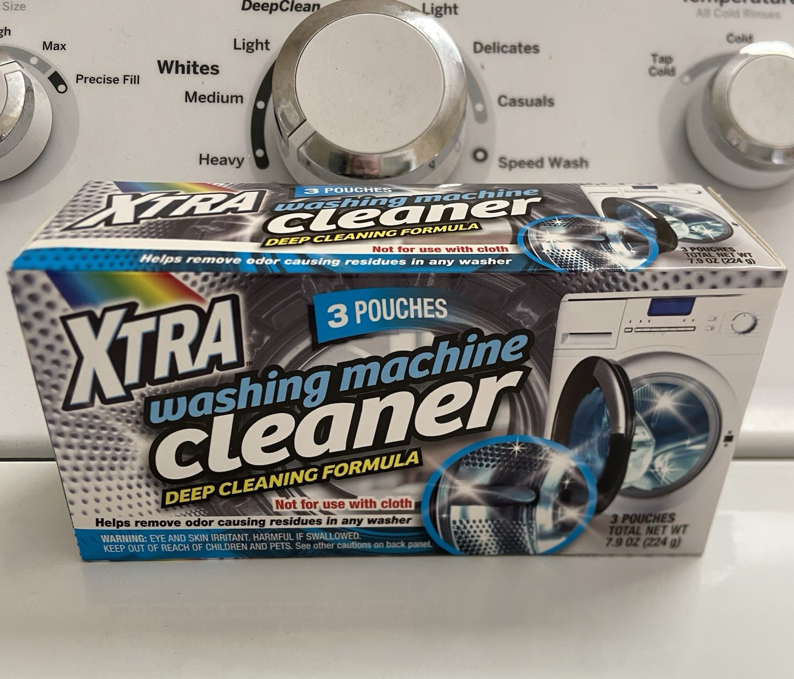 XTRA Deep Cleaning Washing Machine Cleaner Pouches, 3 Pack, 7.9 oz