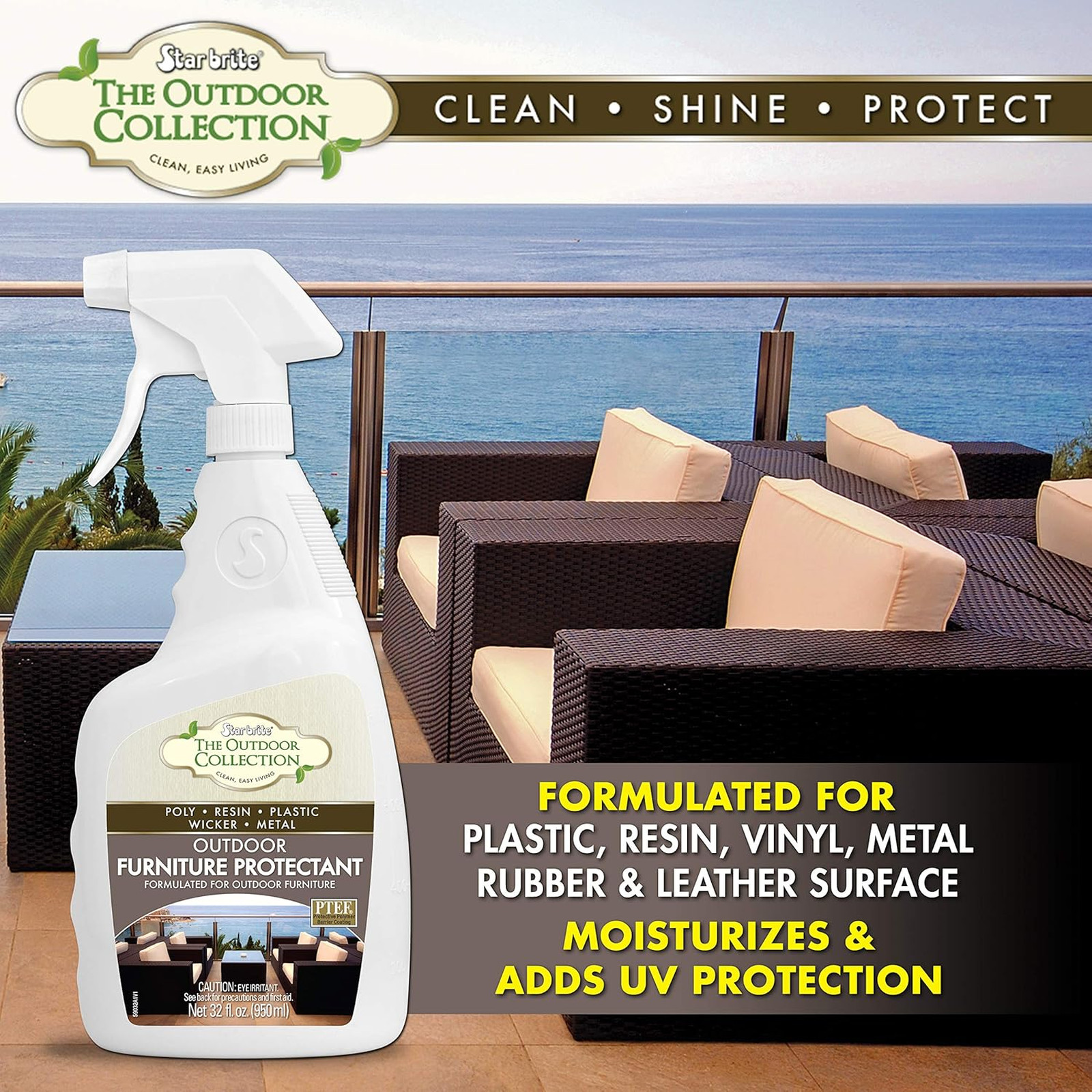 Outdoor Furniture Protectant Spray 32 OZ for Patio Chairs Couches and Plastic