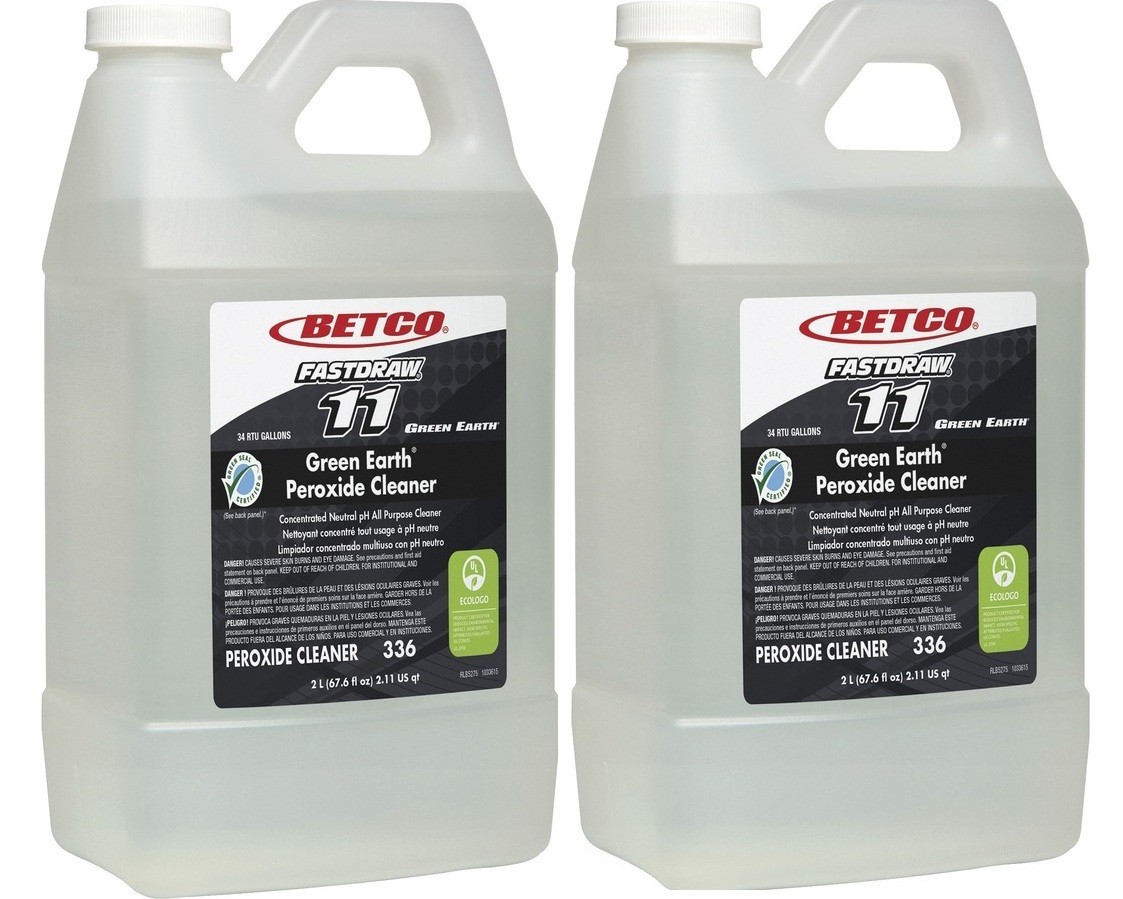 2 Bottles BETCO 336 FASTDRAW 11 Green Earth Peroxide Cleaner 2L
