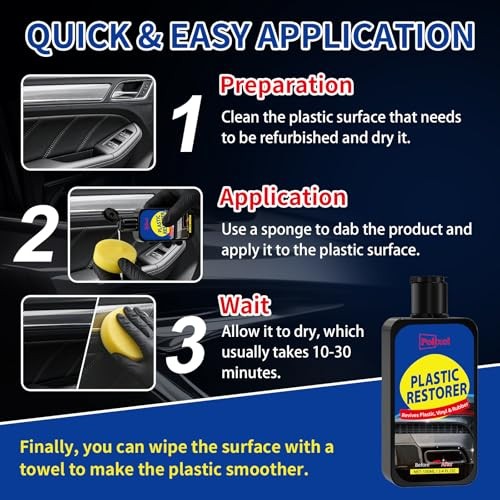 Plastic Restorer for Cars, Restores Faded Plastic, Vinyl, Rubber, Trim,