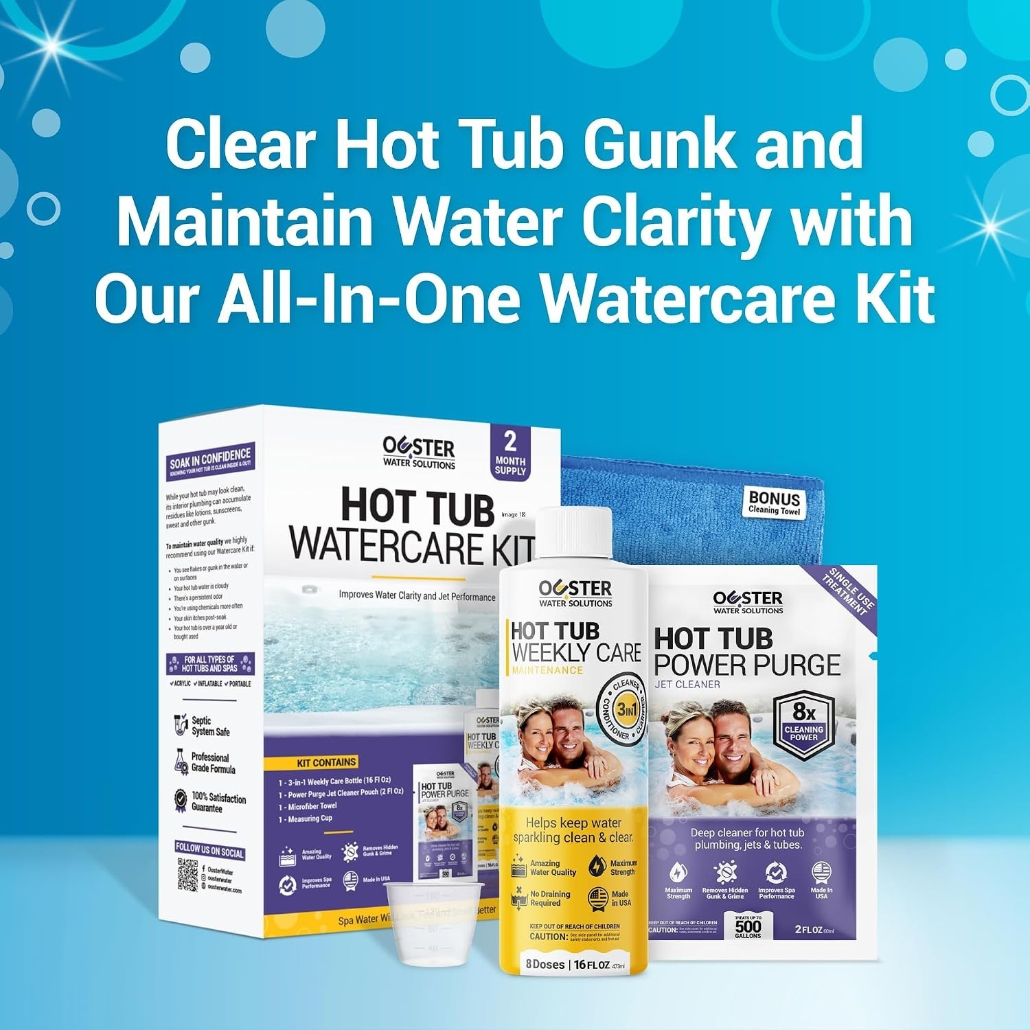 Hot Tub Cleaner Set – USA Made Quality Ingredients