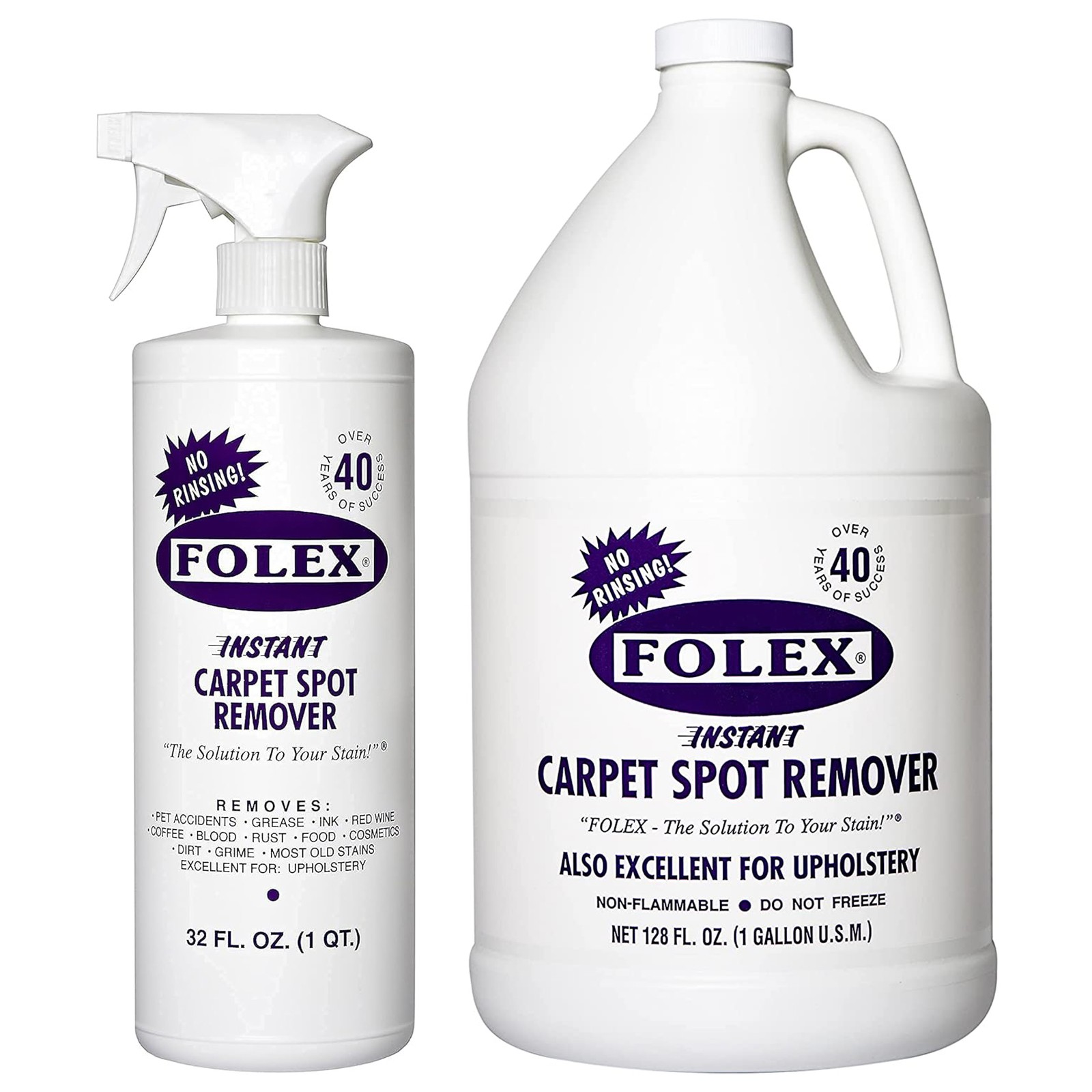 Folex Instant Carpet Spot Remover 32 oz with 128 oz Refill Gallon