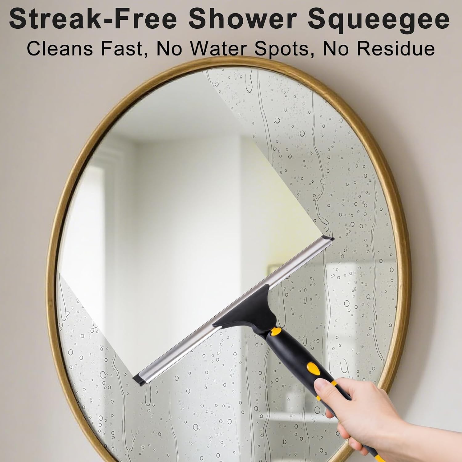 Swivel Shower Squeegee for Glass Doors, All-Purpose Anti-Slip Window Squeegee
