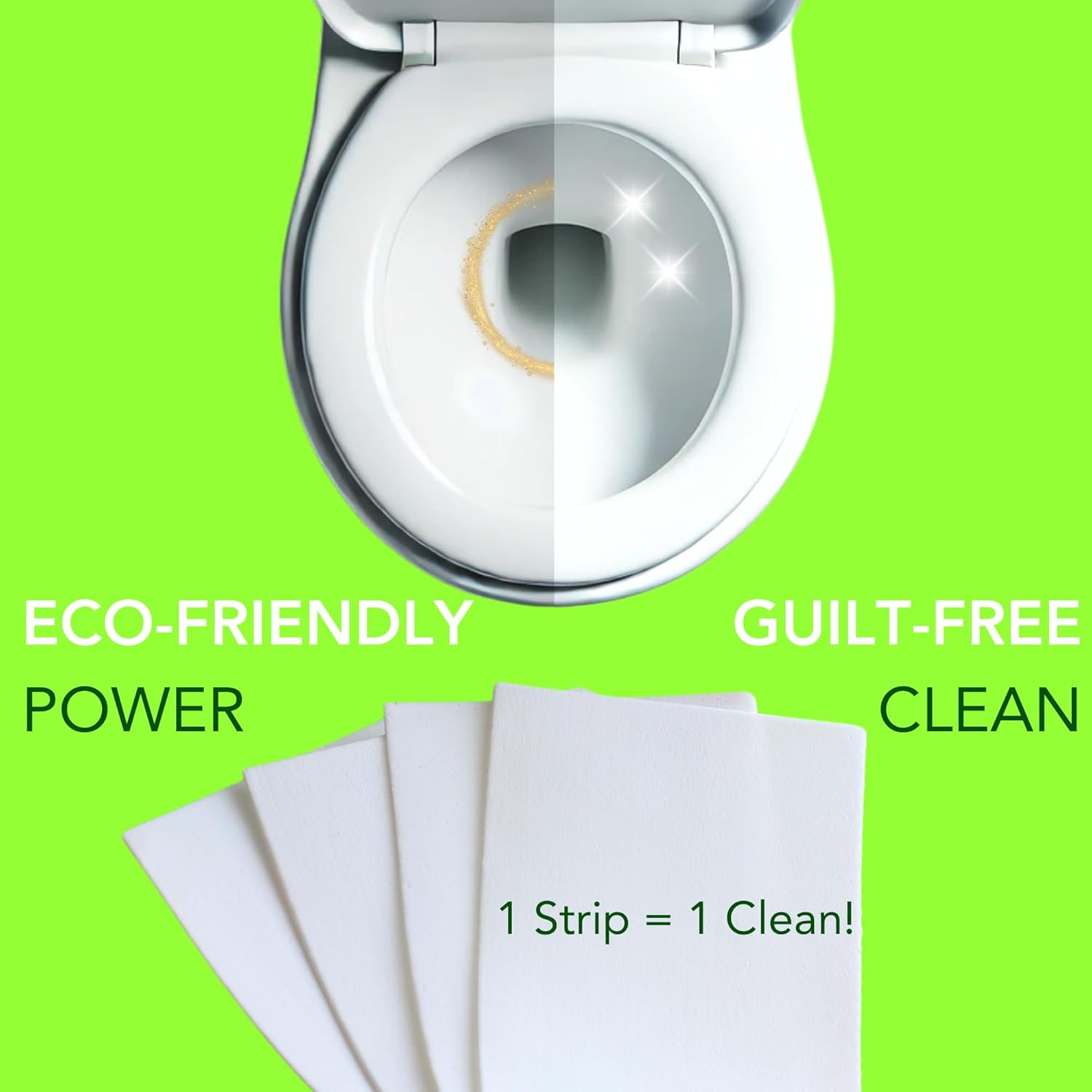 Toilet Bowl Cleaner Strips 60 Count, Unscented Eco-Friendly, Non-Toxic, Septic S