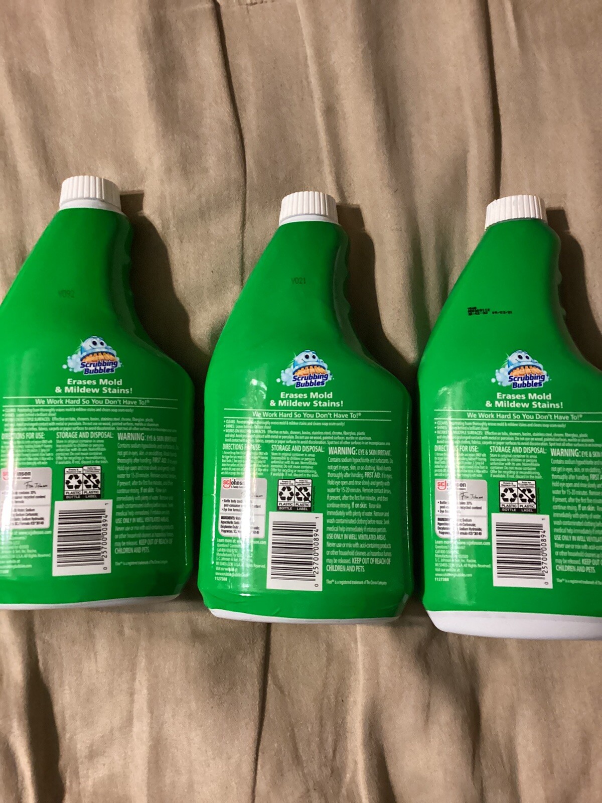 Pack Of 3 Scrubbing Bubbles Foaming Bleach Bathroom Cleaner Refill 32 Fl oz Each