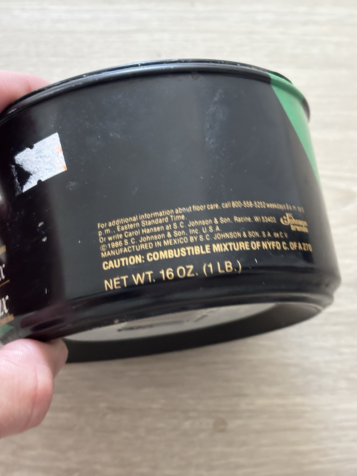 Used – SC Johnson Wood Paste Wax 16 Oz Can Half 80% Full Original Formula