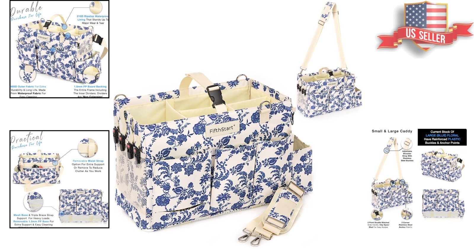 Easily Cleaned Tote Caddy with Stylish Design – 9 Pockets for Total Organization