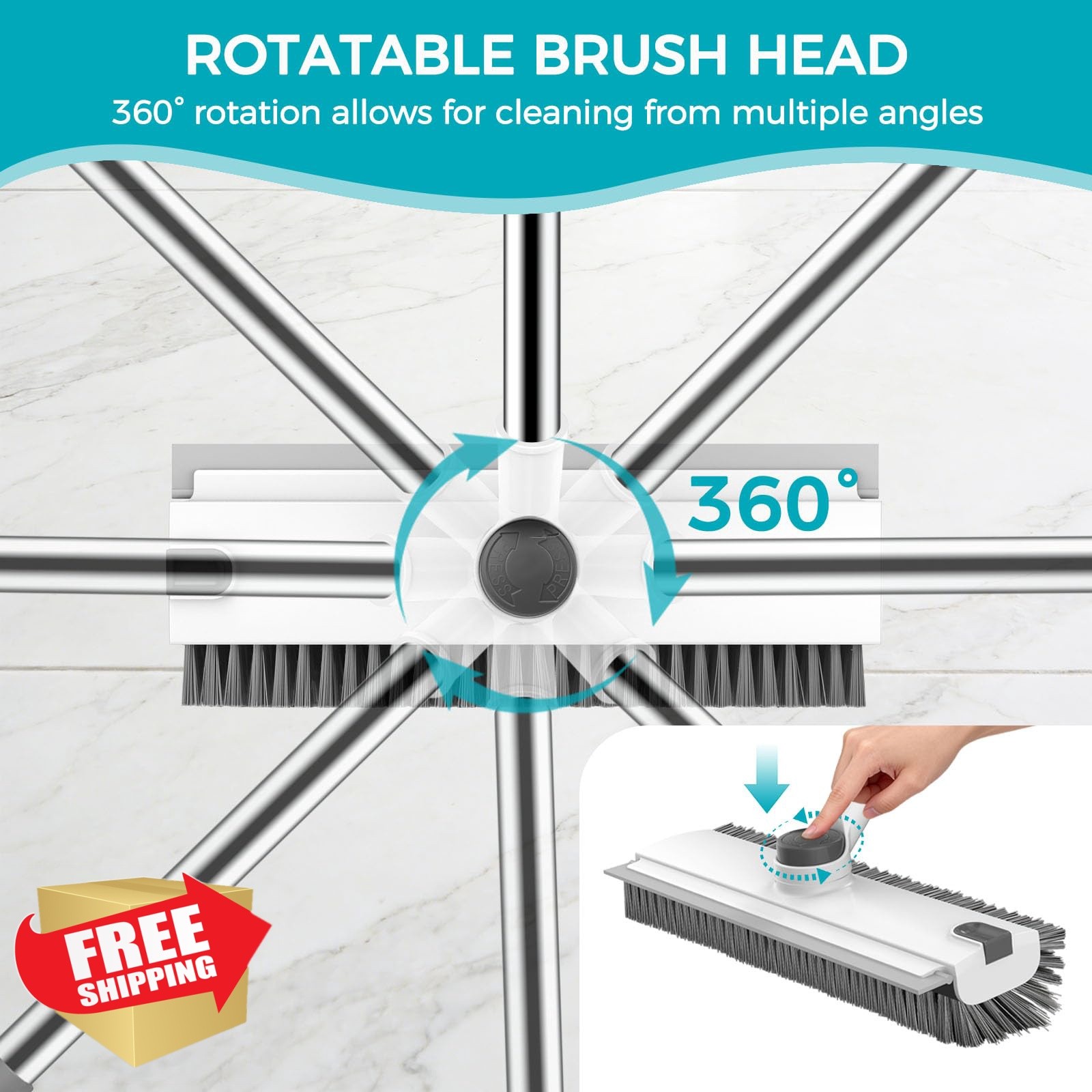 SetSail Floor Scrub Brush Grey White Handle