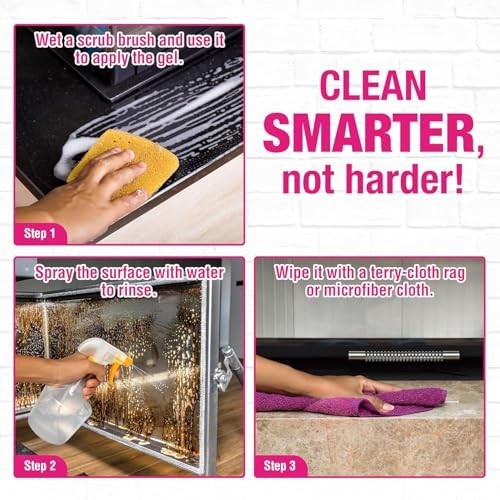 Fireplace & Stone Cleaner 32oz with Scrub Brush – Natural Tile & Marble Cleaner