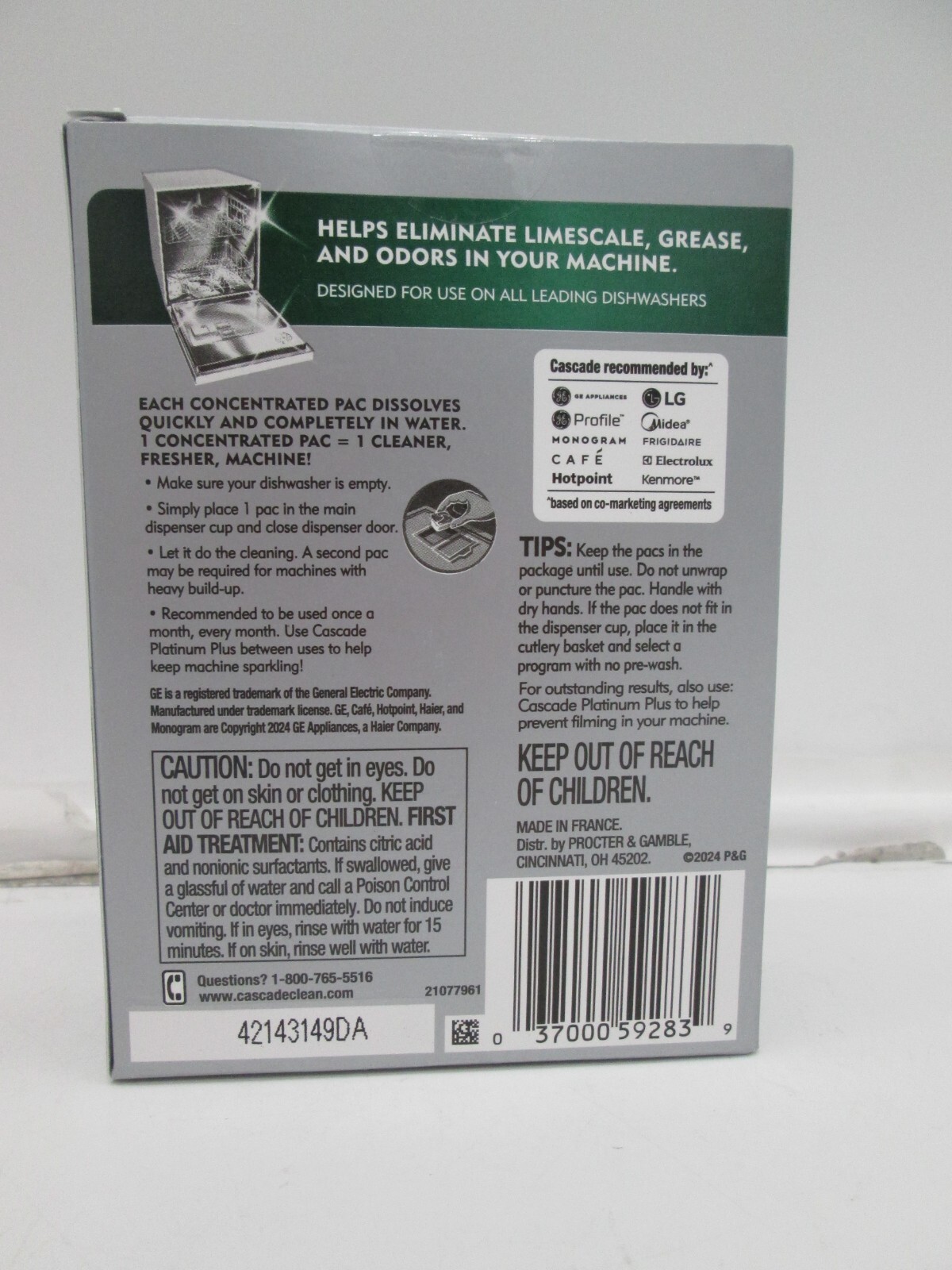 Cascade Platinum Dishwasher Cleaner 3/count Box 2 Box Lot