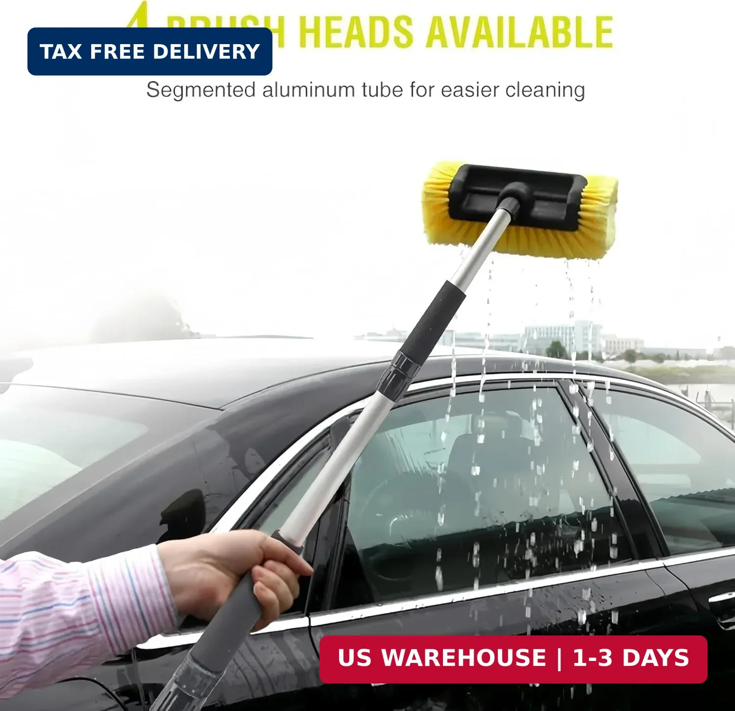 62″ Car Wash Brush with Long Handle Soft Bristle Car Cleaning Brush for Washing