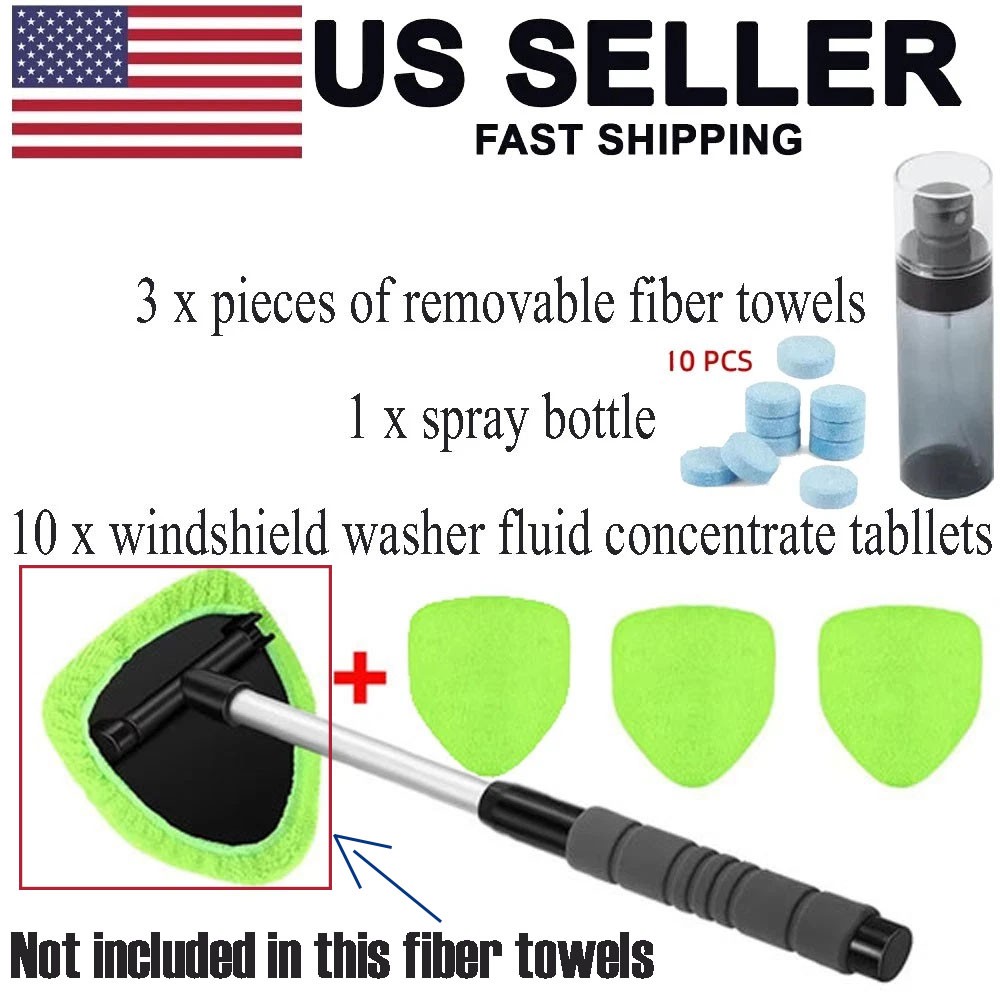 Windshield Cleaner Wand Microfiber Car Inside Window Cleaning Tool Anti Fog 2025