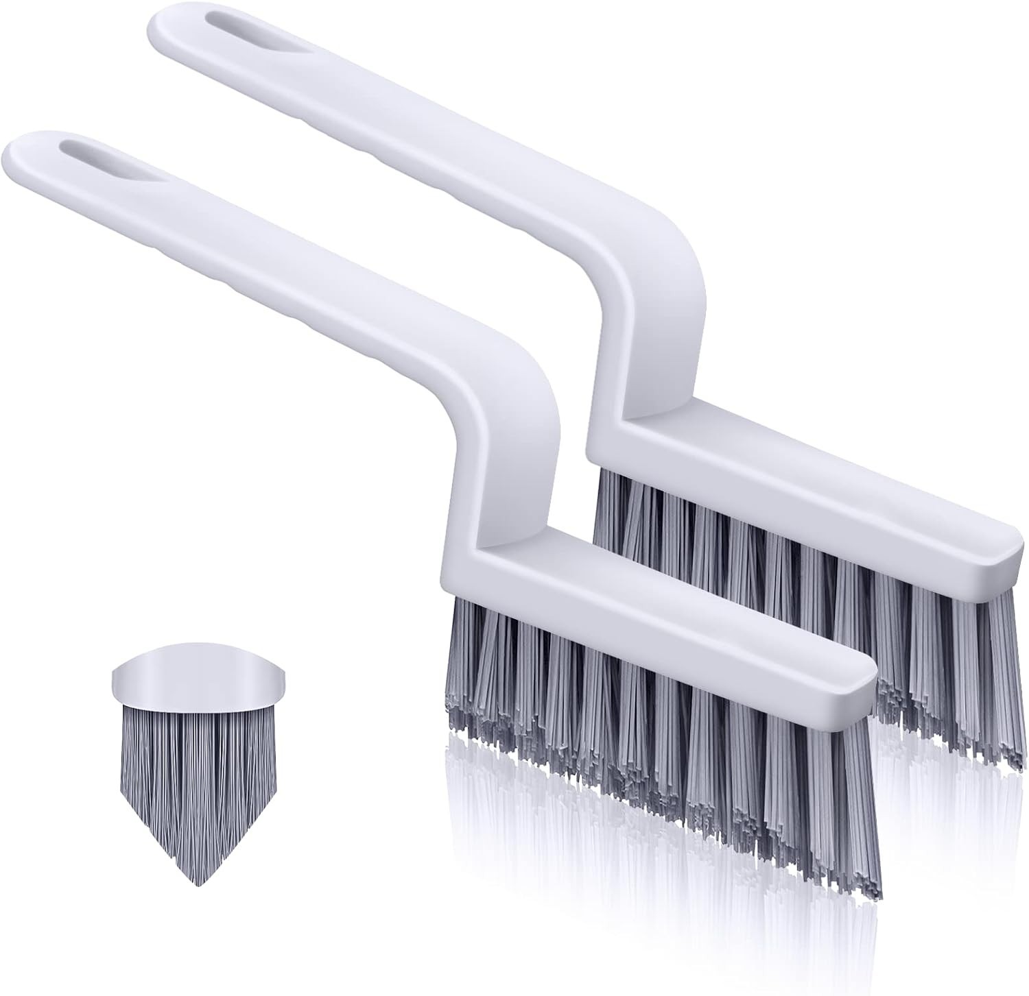 V-Shape Grout Cleaner Brush Set, Stiff Bristle Grout Scrub Brushes for Tile Floo