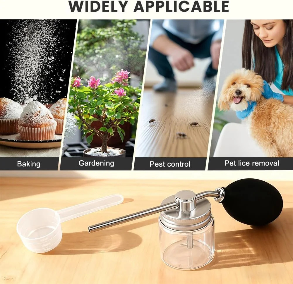 Diatomaceous Earth Powder Duster, Bulb Duster Garden Duster Applicator, Puffer D