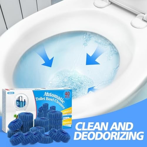 40 Pack Toilet Bowl Cleaner Tablets Blue Auto Tank Cleaner Long Lasting Fresh