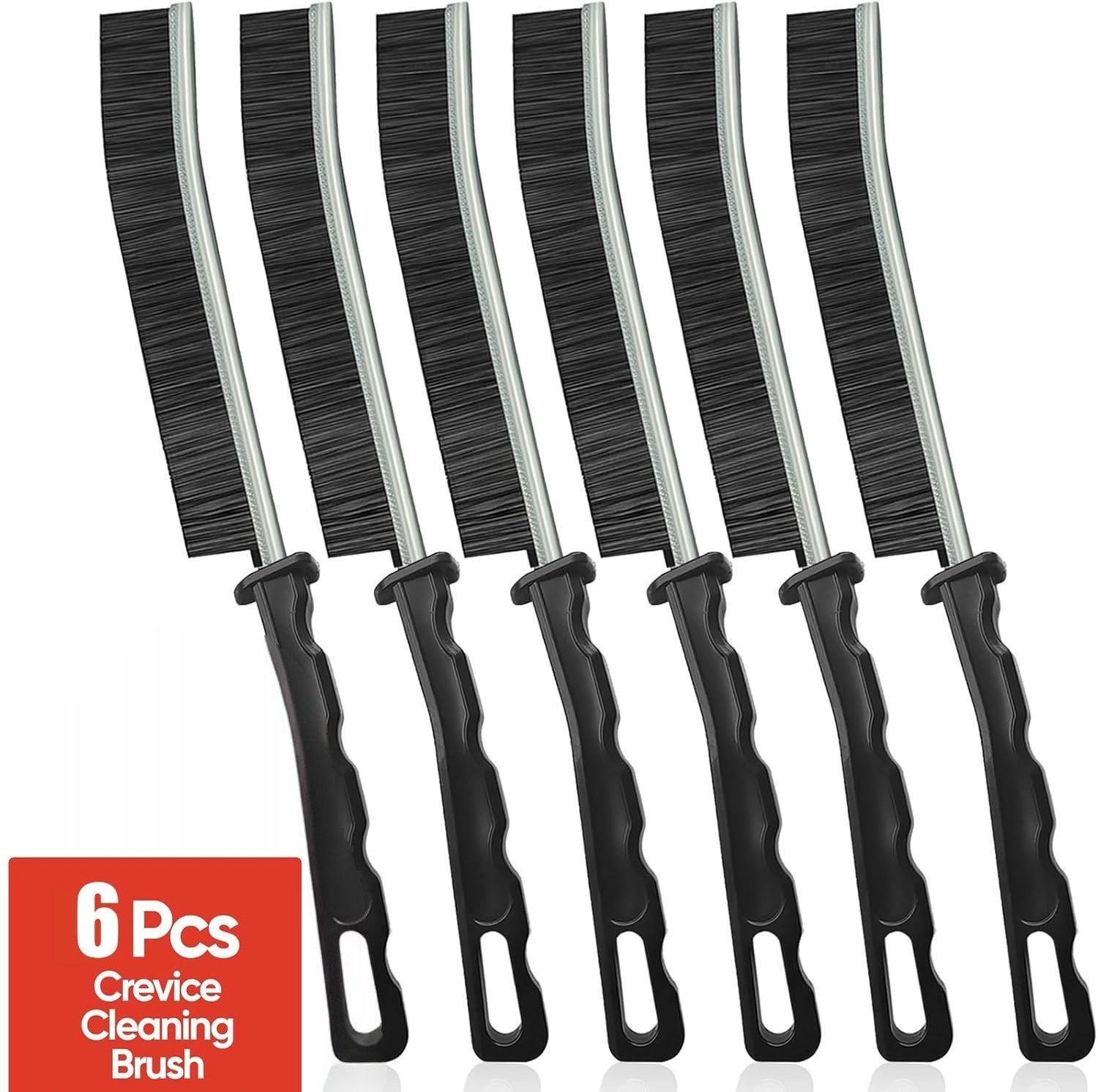 (6 Pack) Crevice Cleaning Brush Set Stiff Bristle Grout Window Track Sink Gap