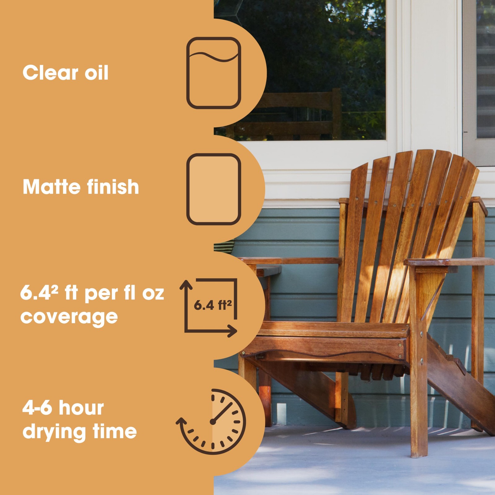 Teak Oil 17oz 500ml Natural Matte Finish for Outdoor & Indoor Furniture