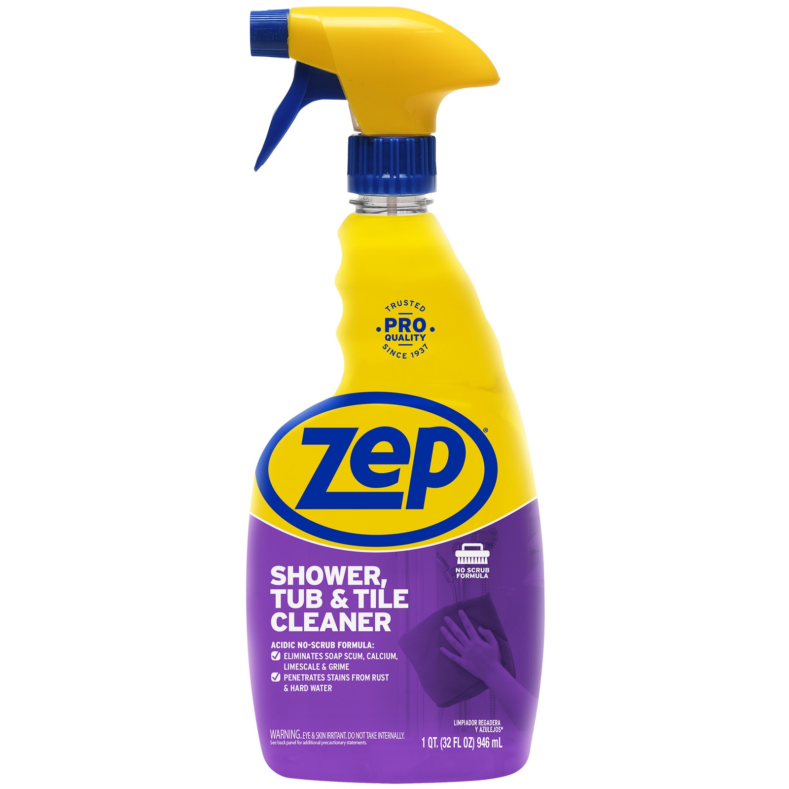 Zep Shower Tub and Tile Cleaner 32 oz ZUSTT32 (Case of 4) – No Scrub Pro Formula
