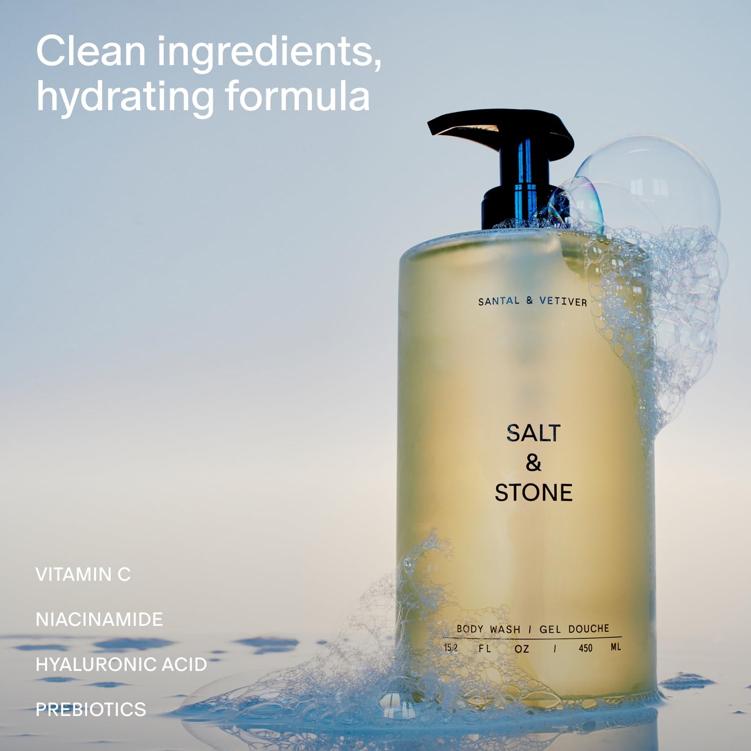 Salt & Stone Body Wash with Antioxidants for Deep Moisture | For Women & Men,