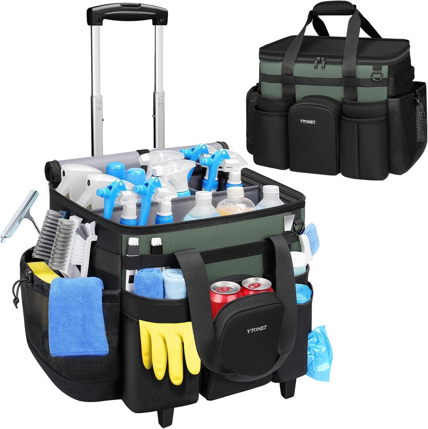 Durable 900D Oxford Fabric Cleaning Caddy with Wheels – Housekeeper’s Companion