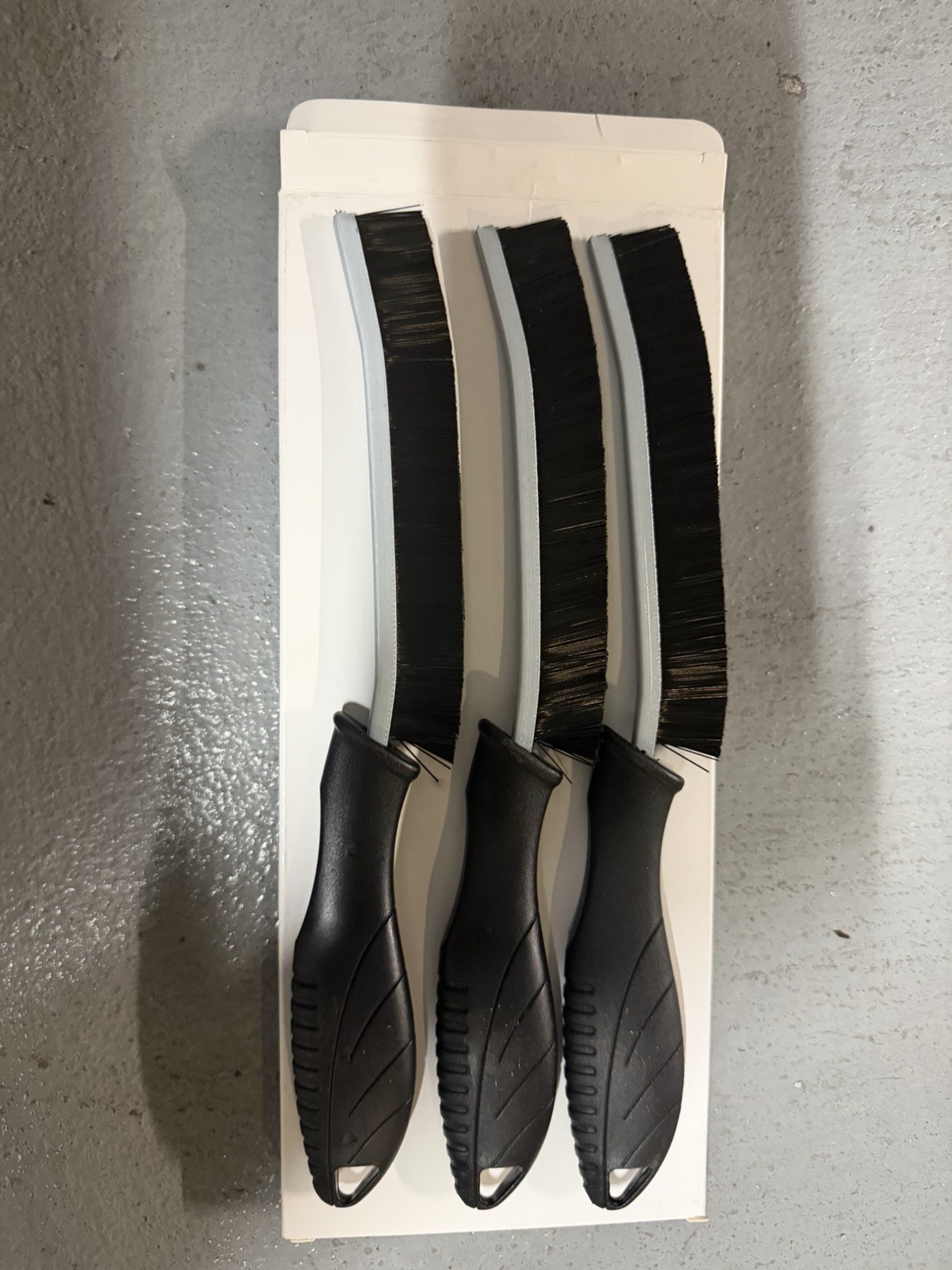 Hard Bristle Cleaning Brush Set, 3Pcs Grout Scrub Brush, Tile Crevice Tool,Black