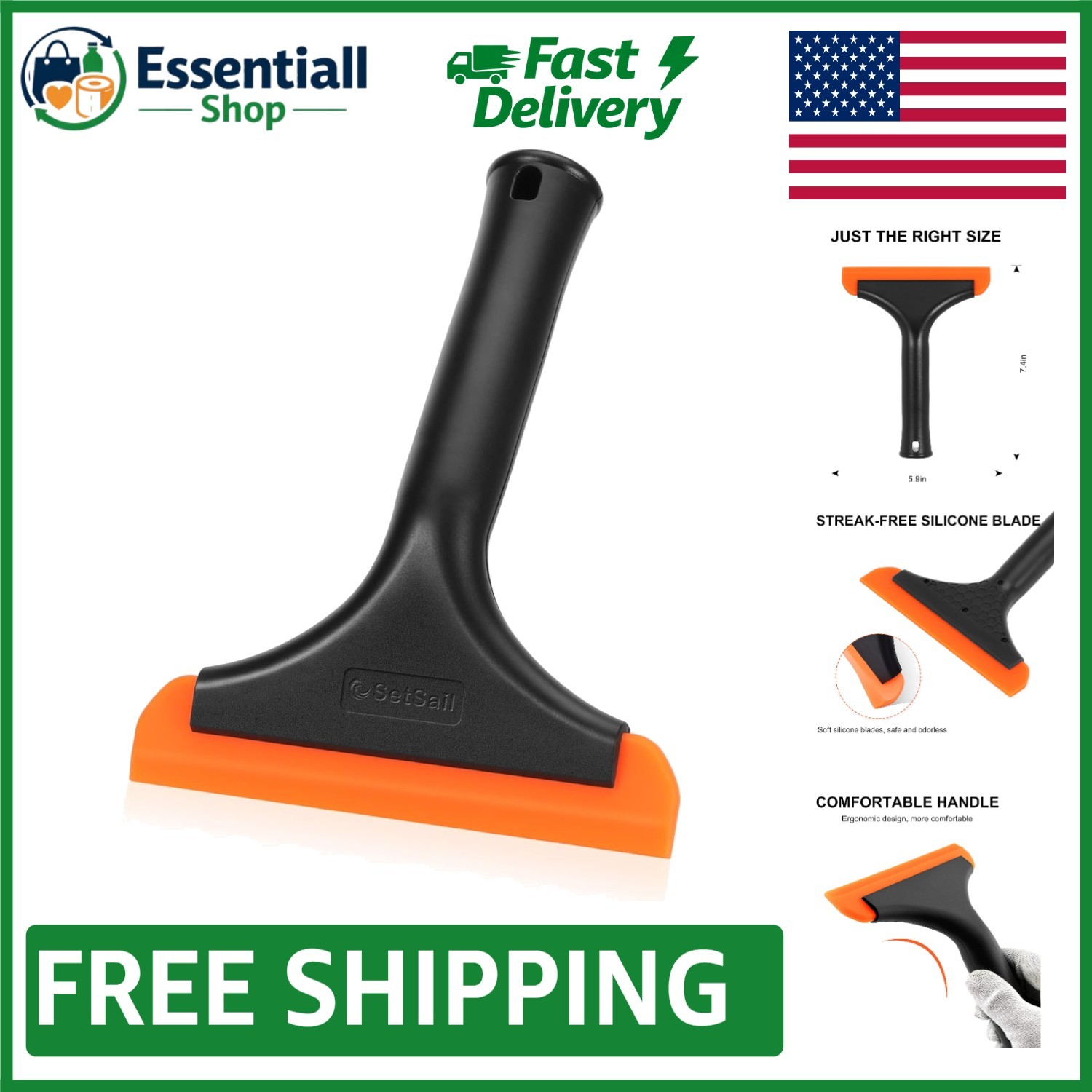 Modern 5.9” Squeegee for Glass Doors and Mirrors – Ultimate Cleaning Tool