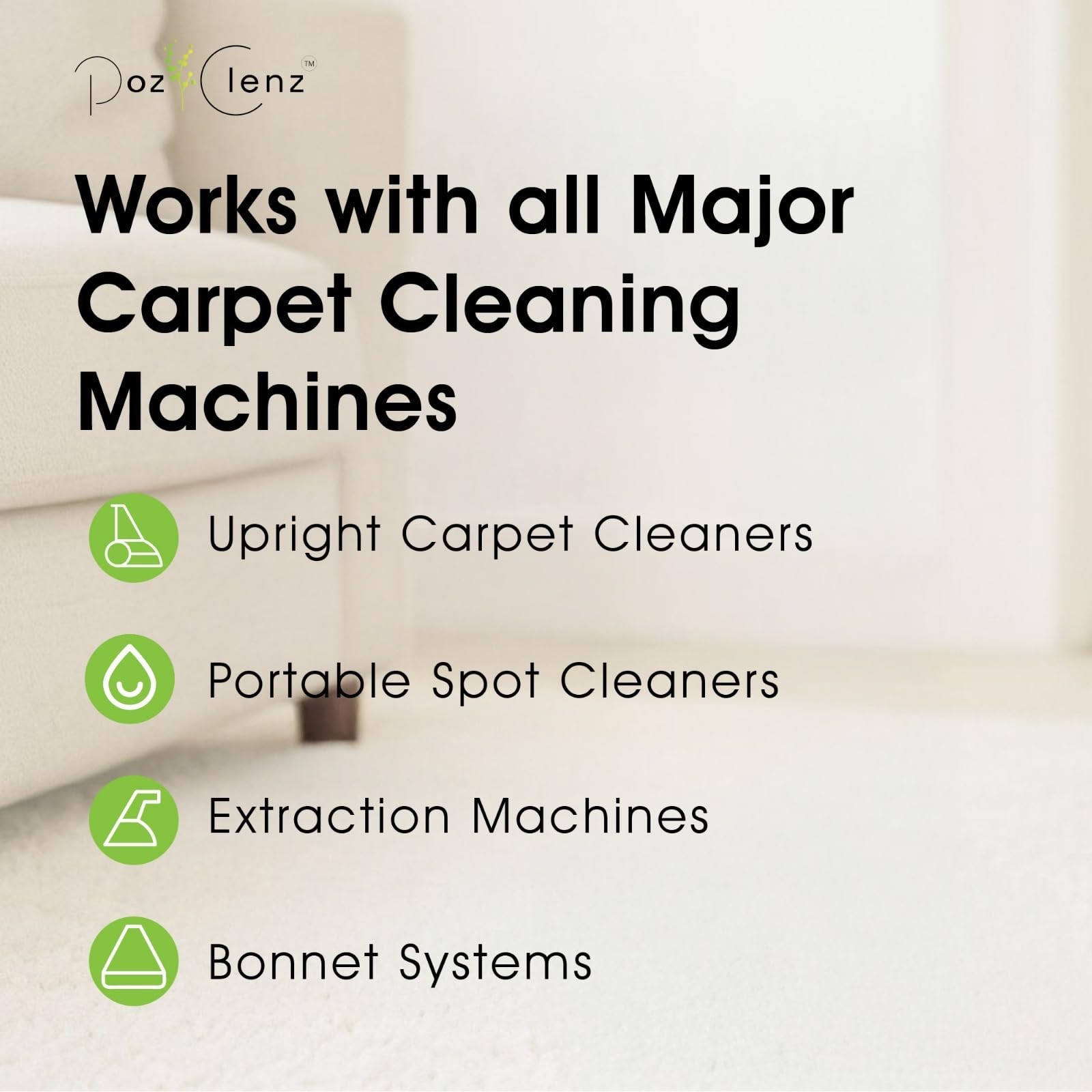 Poz Clenz Triple-Action Carpet Cleaner | Cleans, Deodorizes & Brightens | Con…