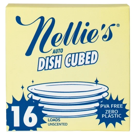 NELLIE’S AUTO DISHED CUBED DISHWASHER CUBES PODS ECO FRIENDLY PLASTIC FREE 128CT
