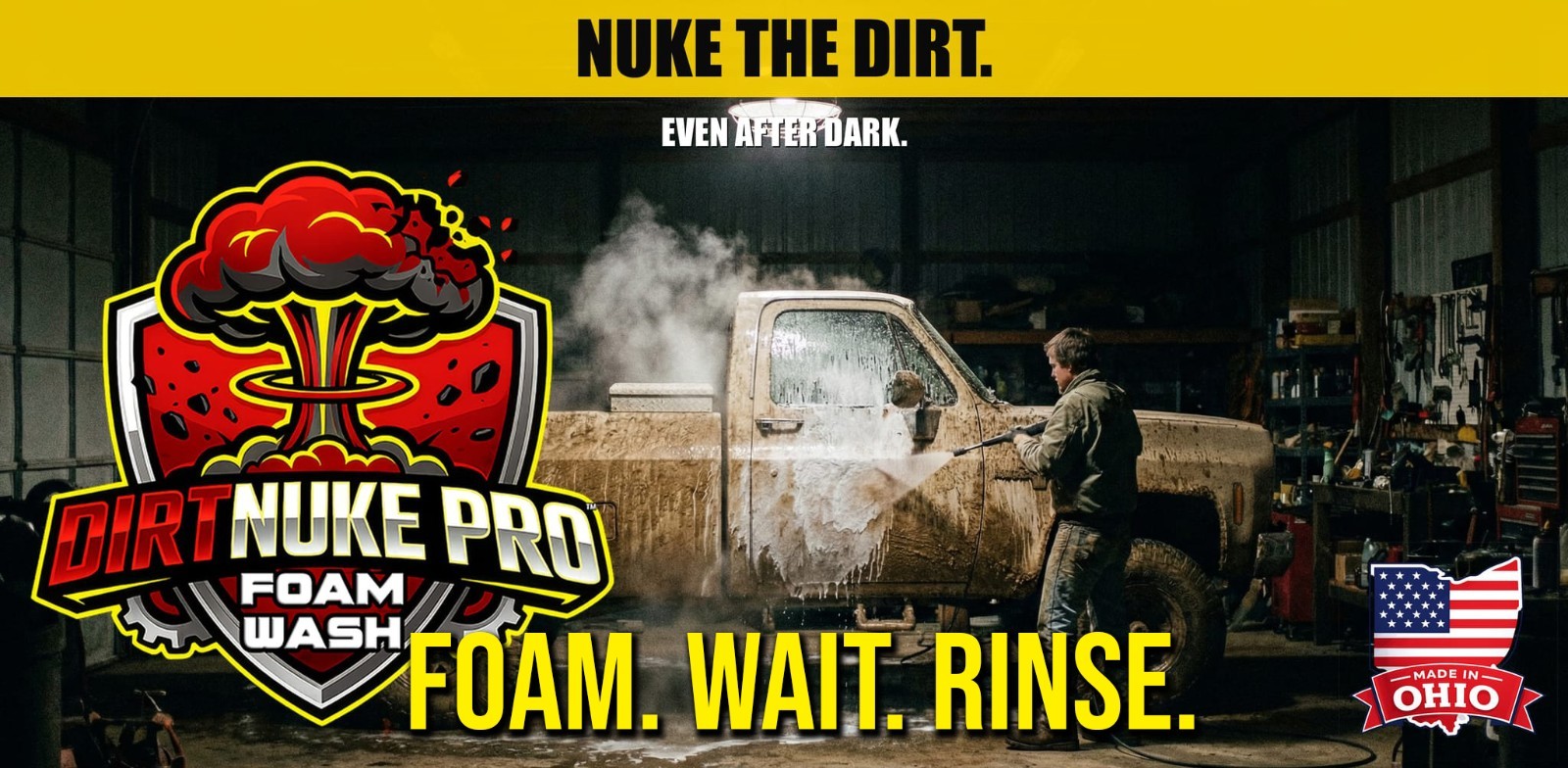 DirtNuke Pro Off-Road Wash Foam Cleaner 32oz for Dirt Bikes ATVs Trucks