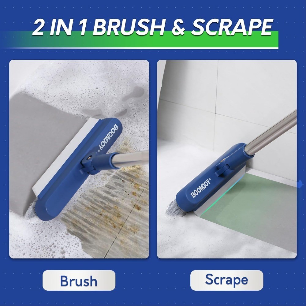 Grout Brush with Long Handle, Grout Cleaner Brush for Tile Floors, Stiff