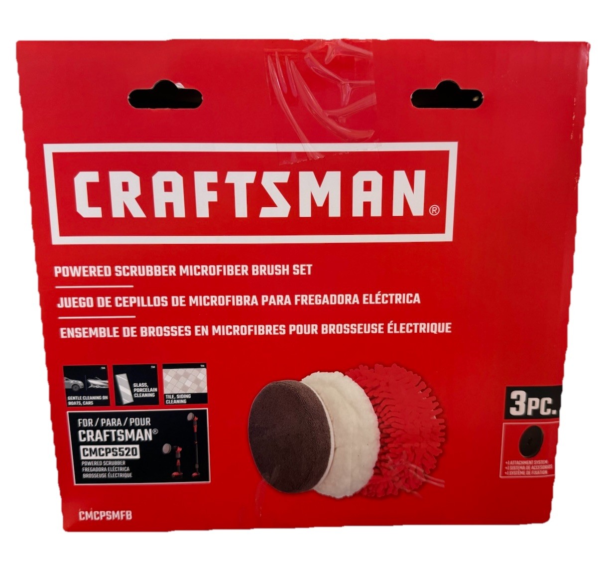 CRAFTSMAN Power Scrubber Microfiber Brush Set for V20 Cordless 2in1, CMCPSMFB