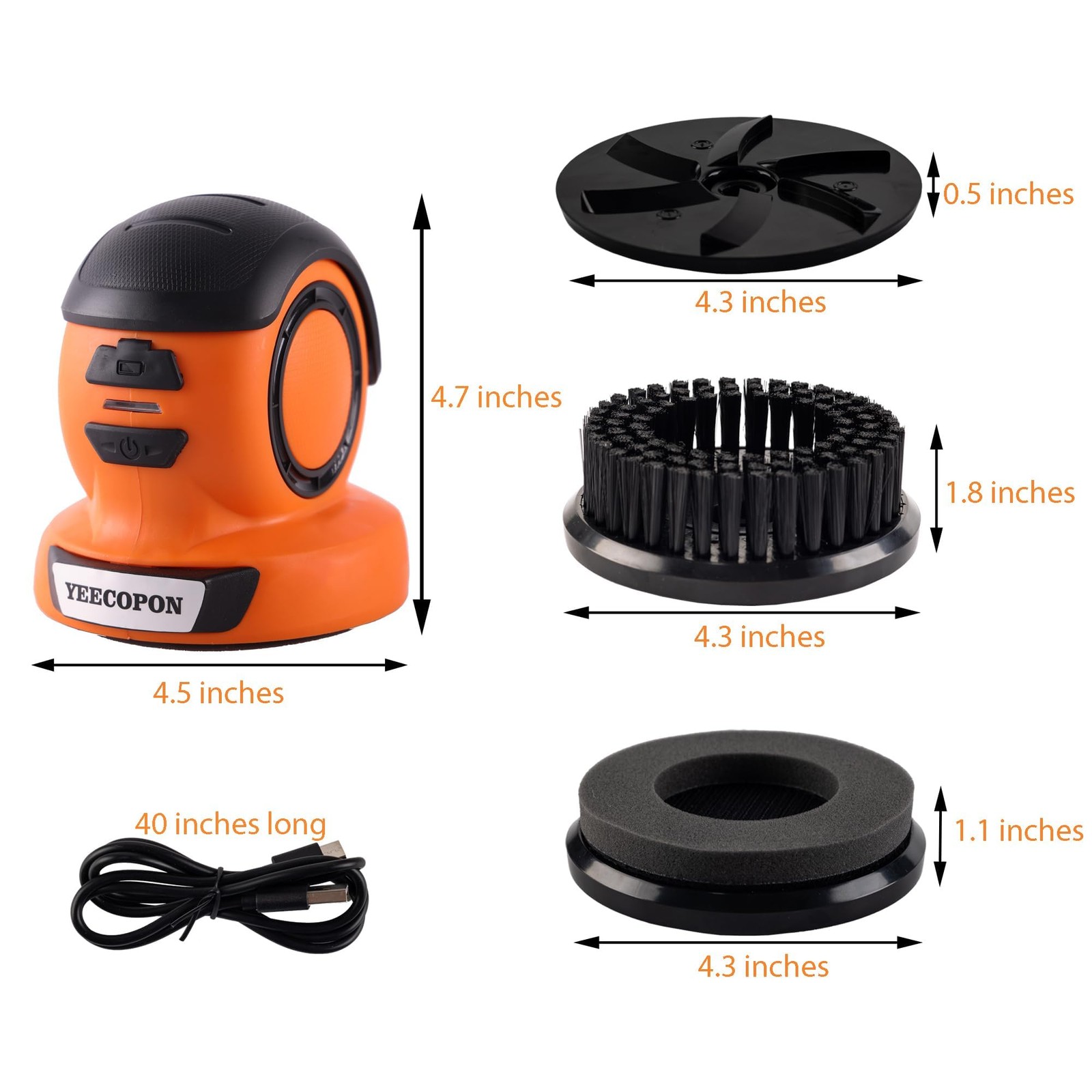 3in1 Electric Ice Scraper Cordless Defroster 500 RPM 2000mAh Battery