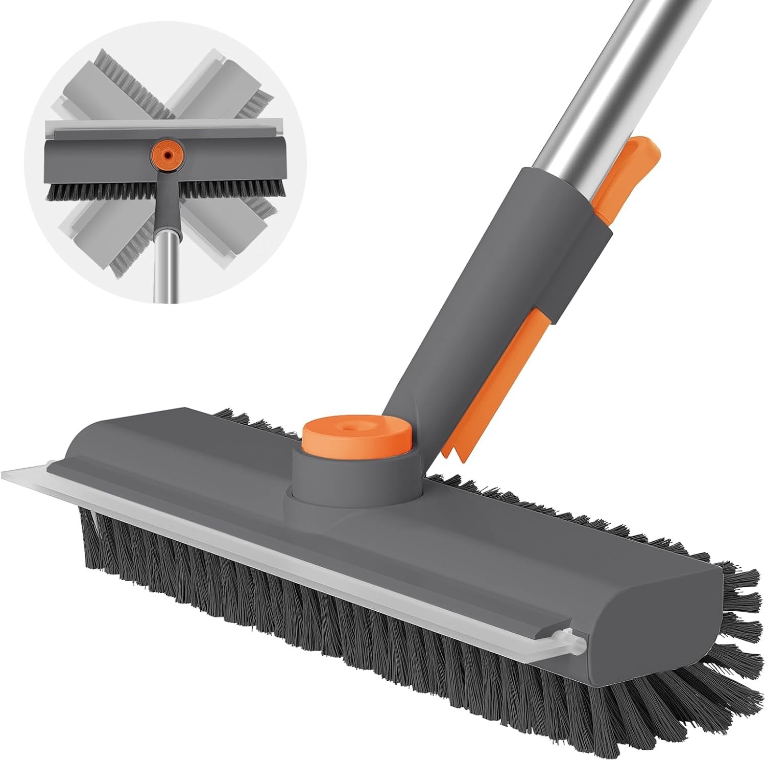 Effortless Cleaning Tool: Dual-Sided Floor Scrub Brush with Extendable Handle