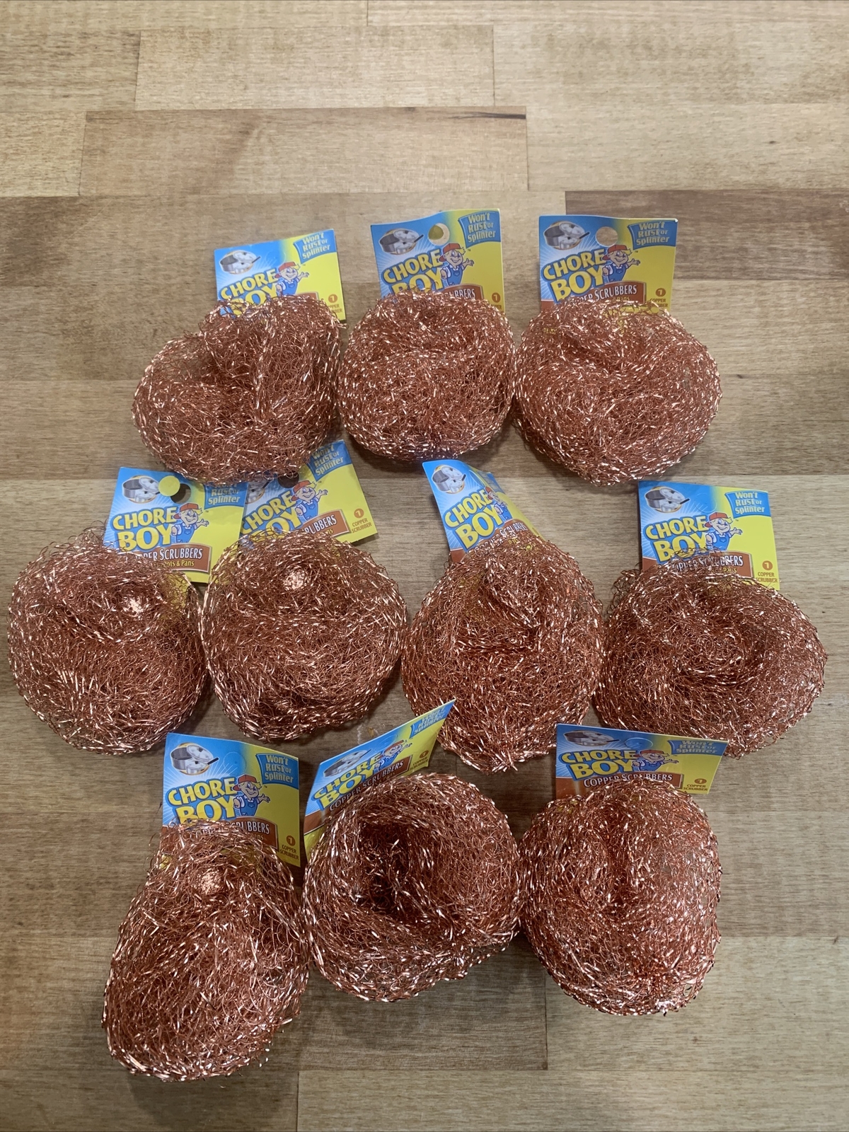 (10 Pack) Chore Boy Copper Scrubbers Scouring Pad, 100% Pure Copper Steelwool