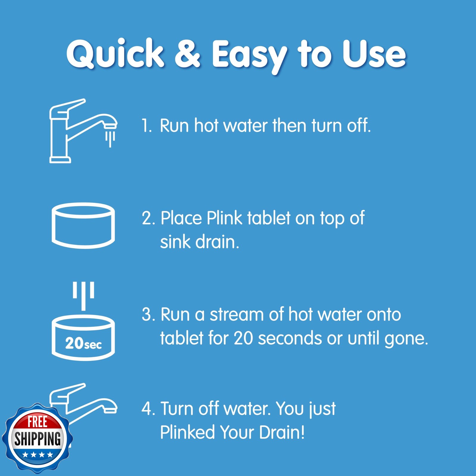 Plink Fizzy Drain Cleaner and Freshener, Prevents Drain Clogs and Buildup, Re
